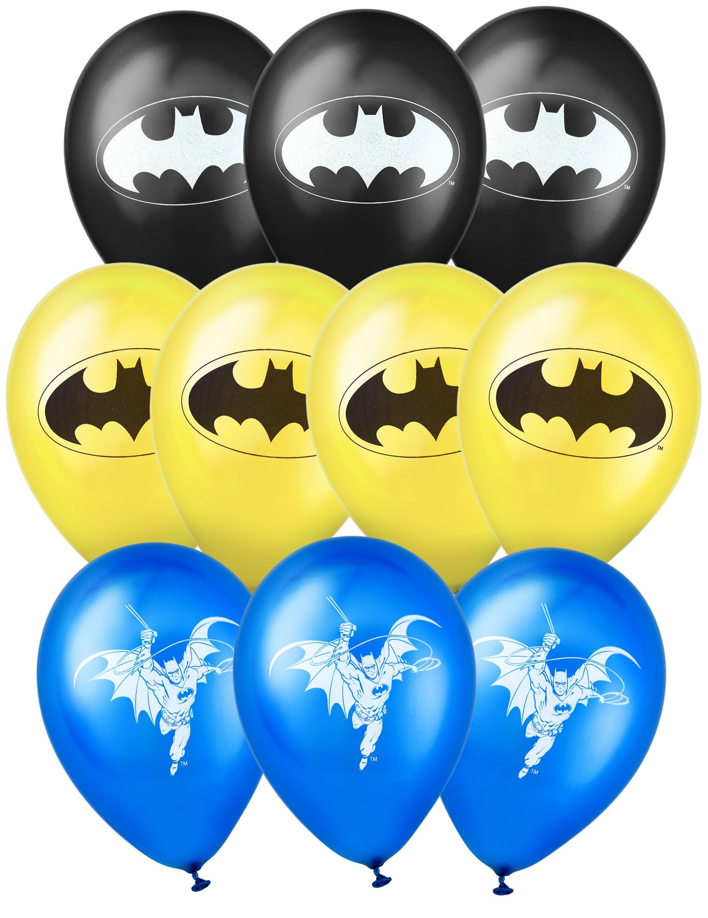 10 Latex Batman Balloons 25x32cm