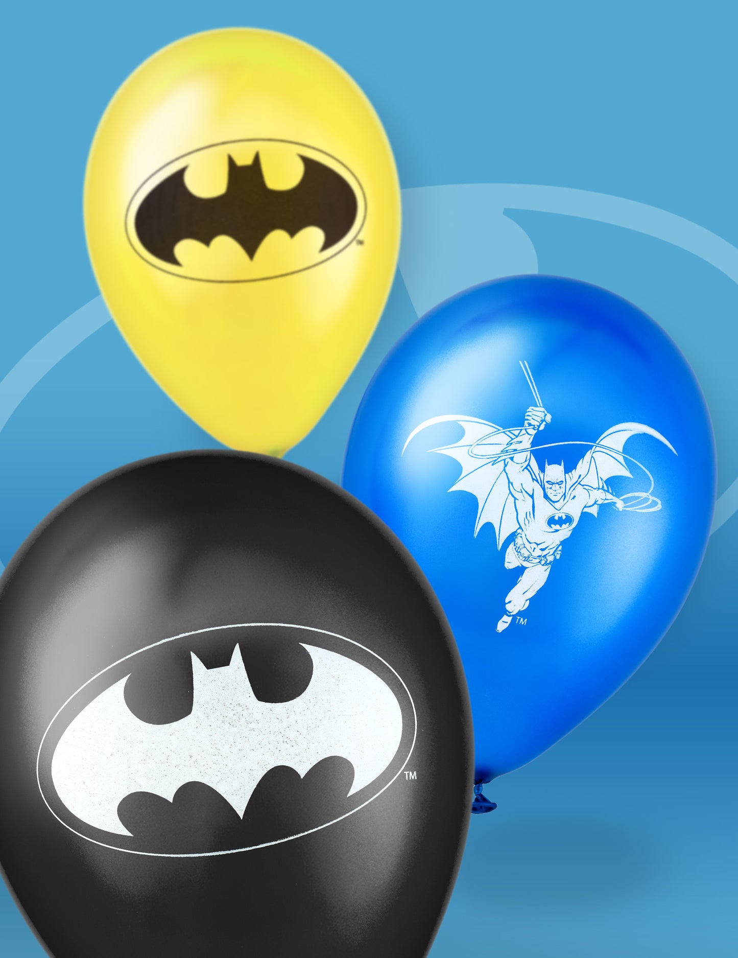 10 Latex Batman Balloons 25x32cm