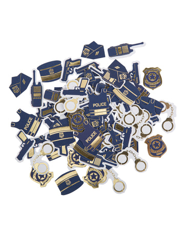 100 Confetti Marine and Gold Policija 2 do 4,5 cm