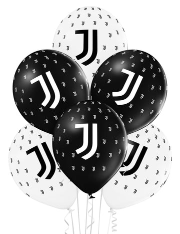 12 balona lateksa Juventus crno -bijelo 30 cm