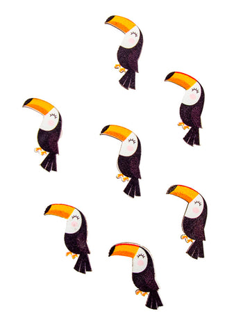 12 Slatki Toucan ljepilo drvene konfete 3 x 2 cm