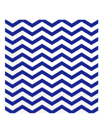 20 Kraljevski plavi papirnati ručnici Chevron 33 x 33 cm