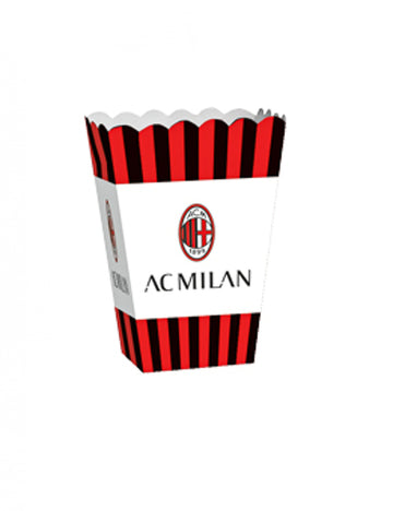 4 kutije za kokice u kartonskom ac milan 13,5 x 8,5 x 19 cm