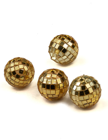 4 Mini Golden Facet kuglice 3,5 cm