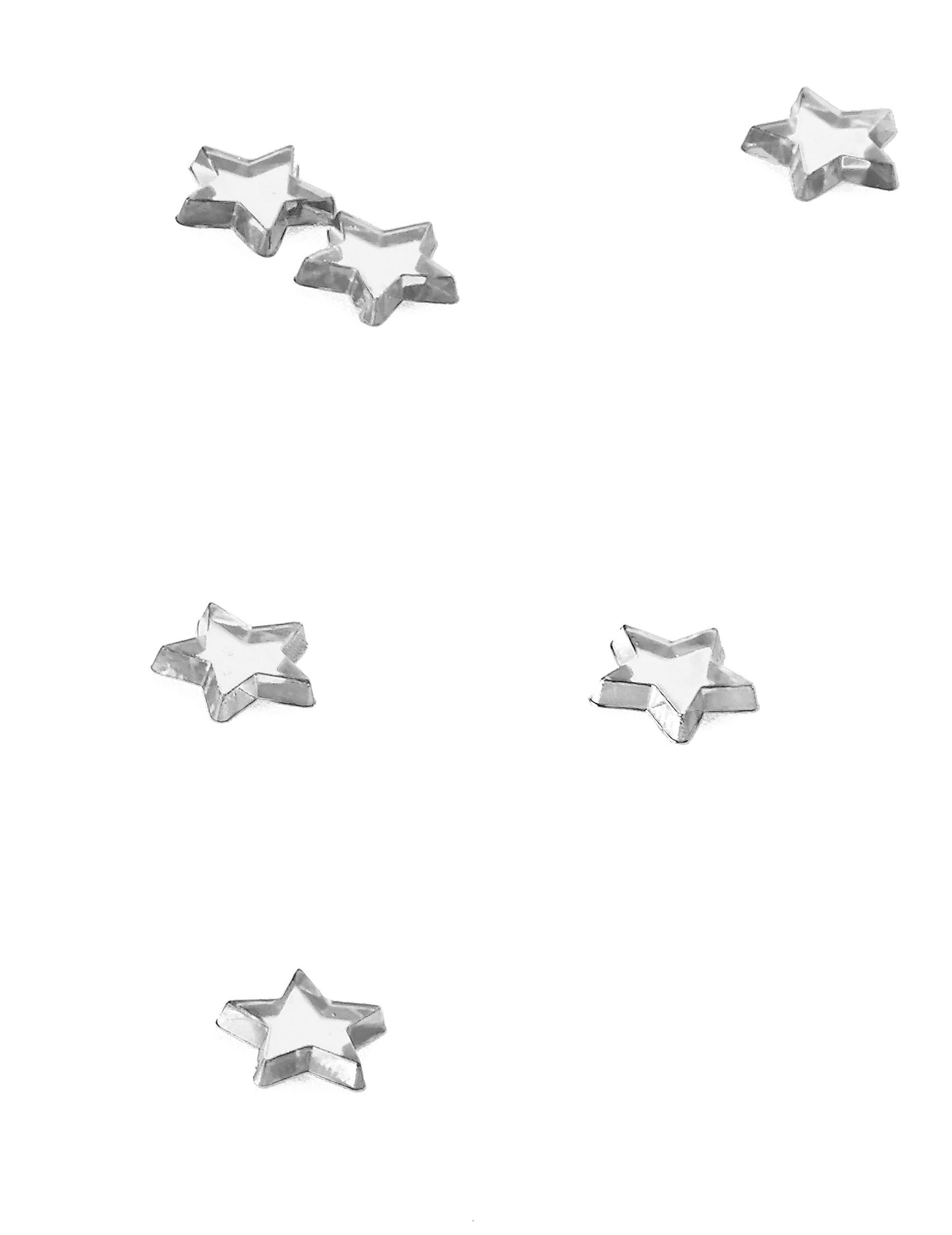 48 Silver Mirror Stars 1 cm