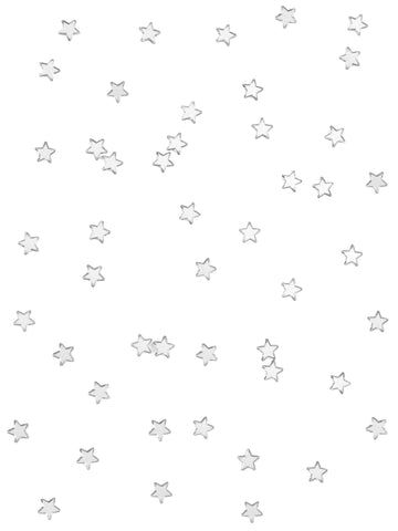 48 Silver Mirror Stars 1 cm