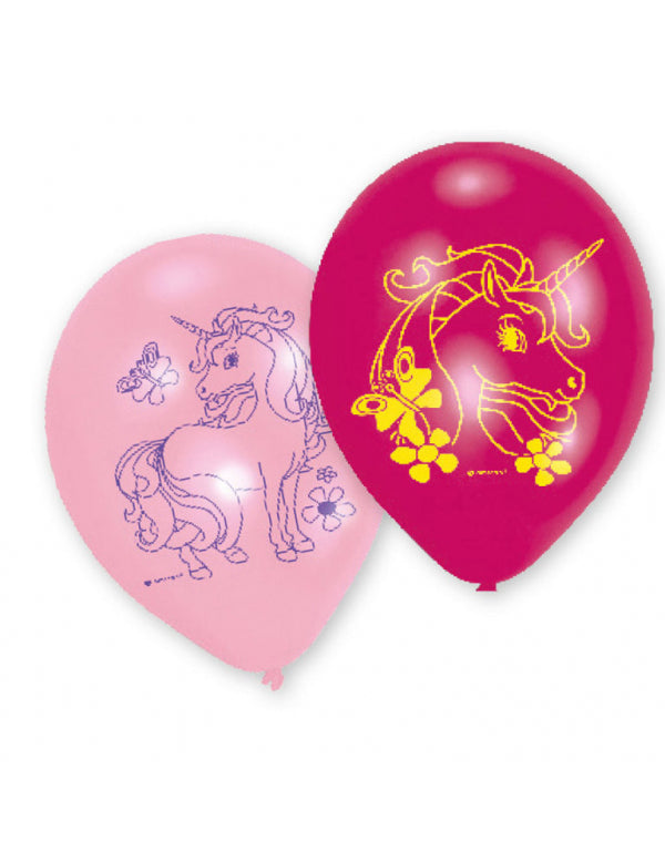 6 balona lateksa Licorne Rose