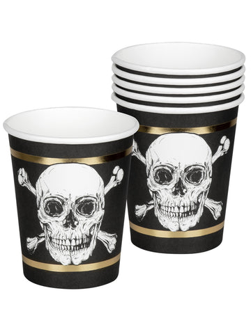 10 Pirate Cardboard Cups Jolly Roger 21 Cl