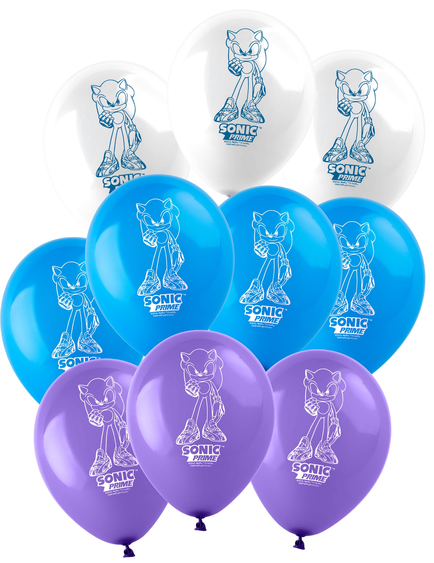 10 Latex Sonic Balloons Prime 30 cm