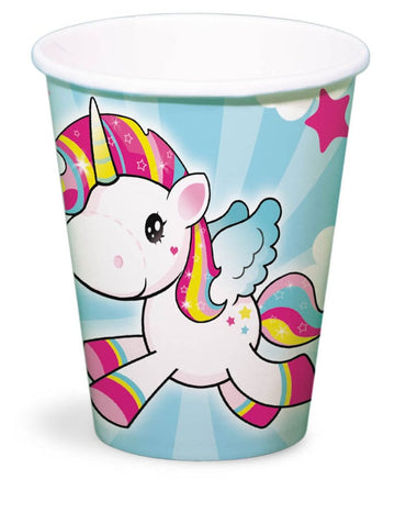 8 250ml Unicorn Cardboard Cups