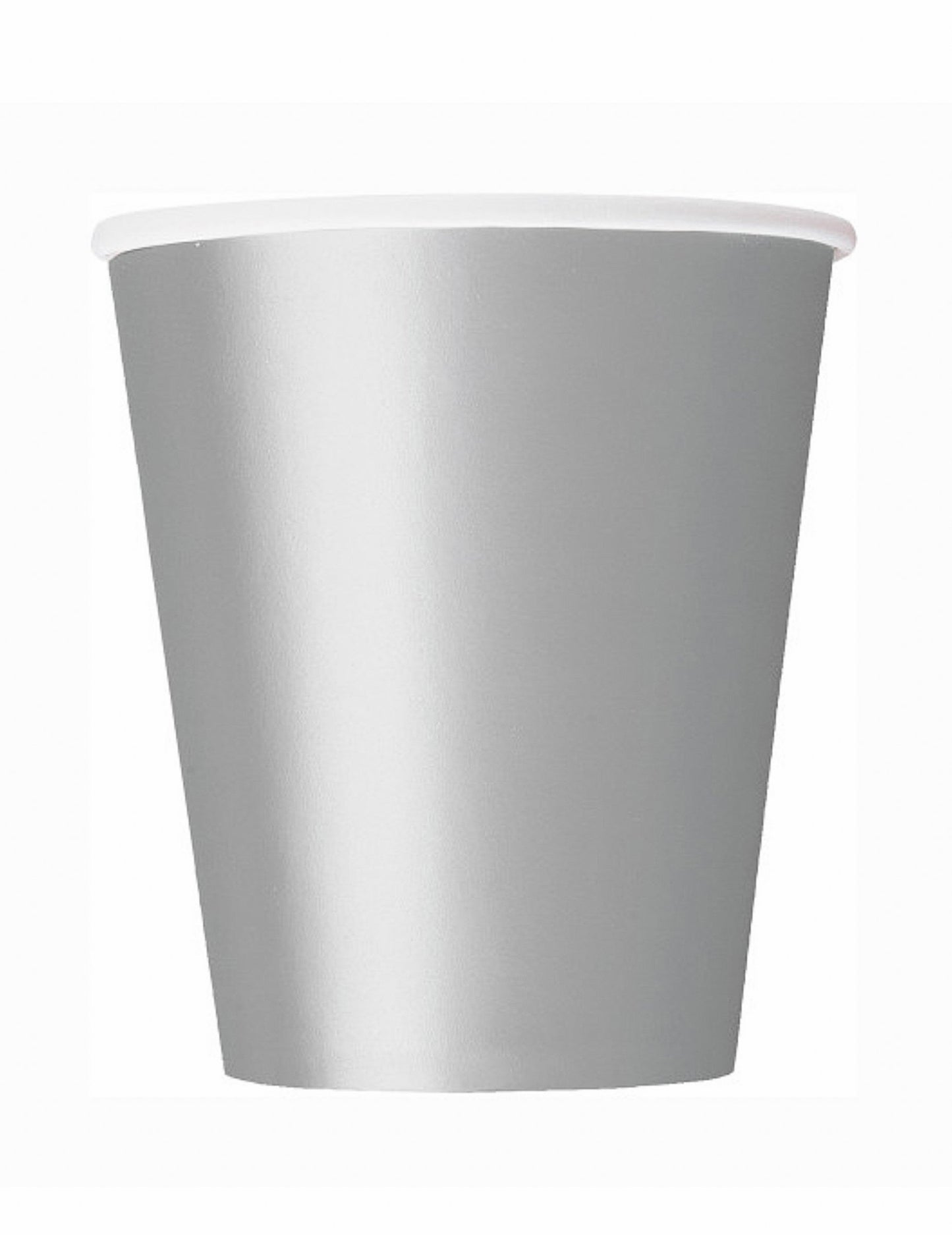 8 Silver Carboard Cups 270 ml