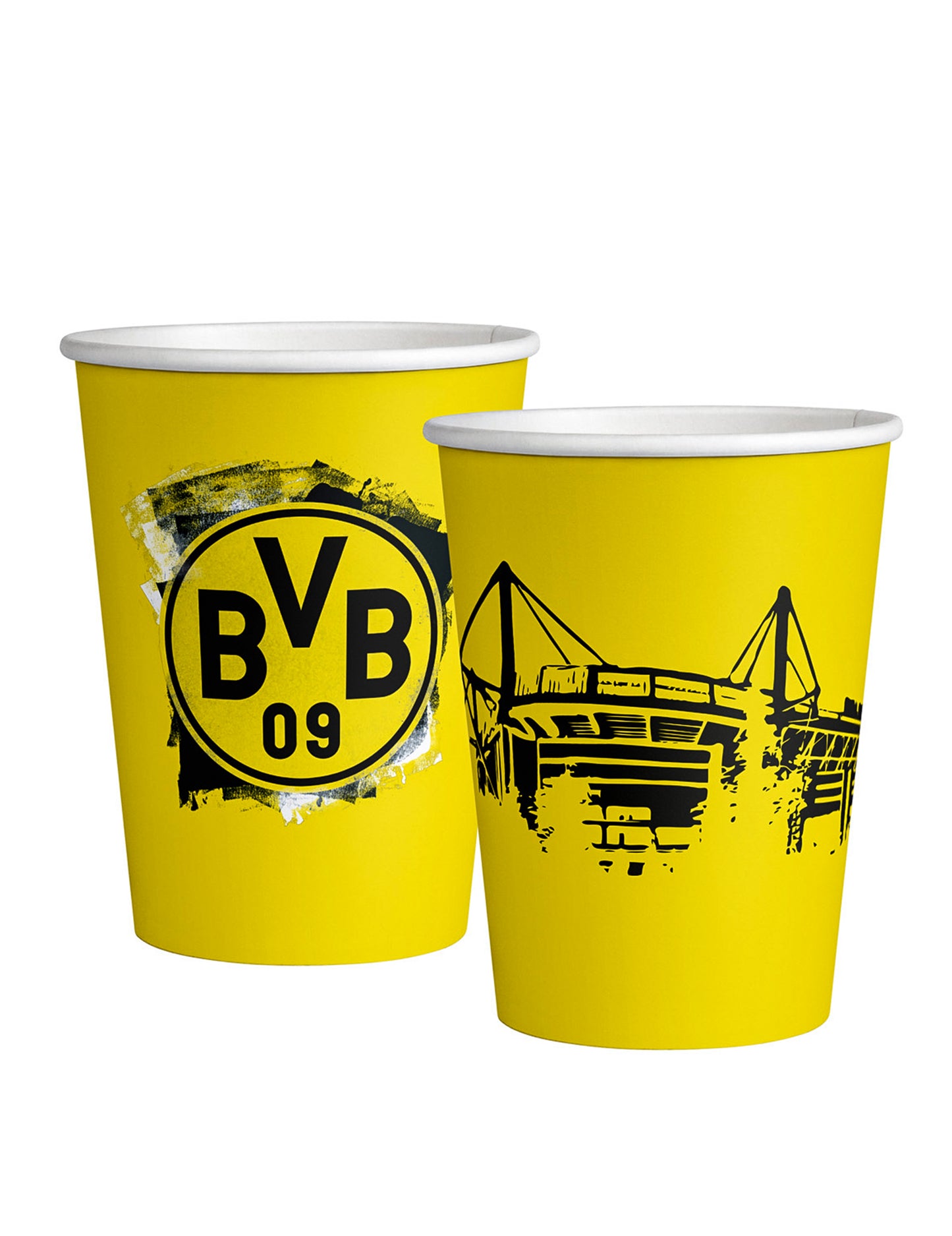 8 Borussia Dortmund Cardboard Cups 250 ml