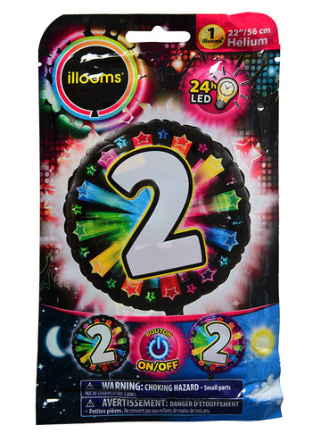 Aluminijski balon Slika 2 višebojni LED ILOOMS 50 cm