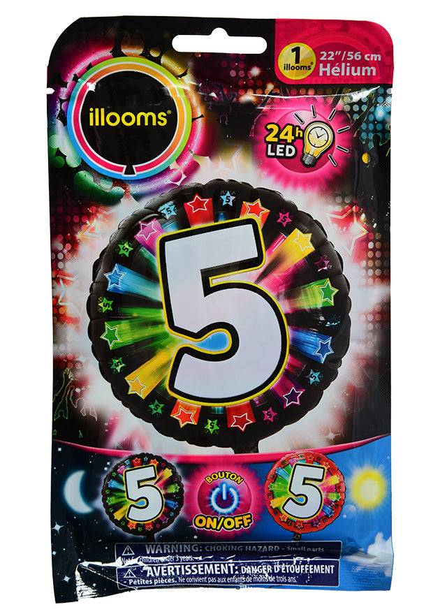 Aluminijski balon Slika 5 višebojni LED ILOOMS 50 cm