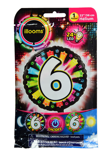 Aluminijski balon Slika 6 višebojni LED ILOOMS 50 cm