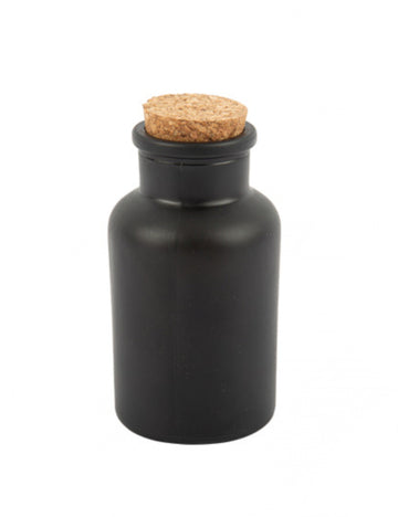 Matt Black Apothecary boca s čep od pluta 11 cm 125 ml