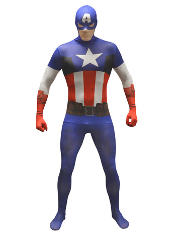 Klasični kapetan Amerike odrasli morphsuits maskira