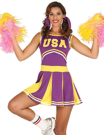 Pompom Girl USA Violet i Yellow Woman kostim