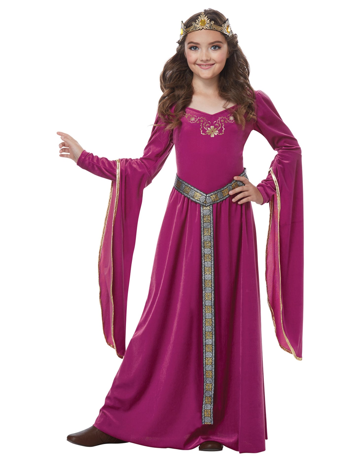 Médieval princeza kostim Velvet Pink Girl