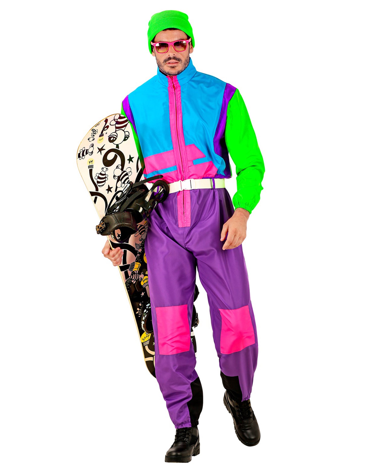 Veliki kostim za odrasle fluo Snowboarder