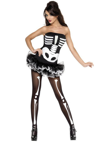 SexyFemme Skeleton prerušen s Halloween Tutu