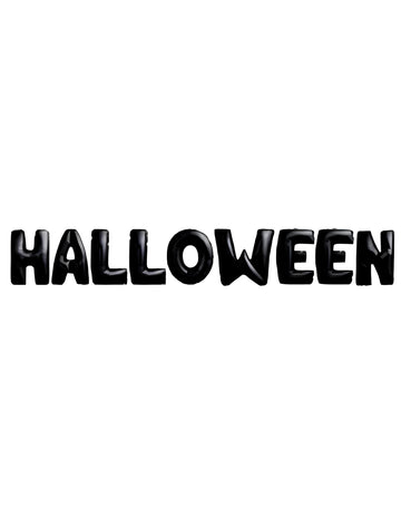 Garland aluminijski baloni Halloween Crna slova 40 cm