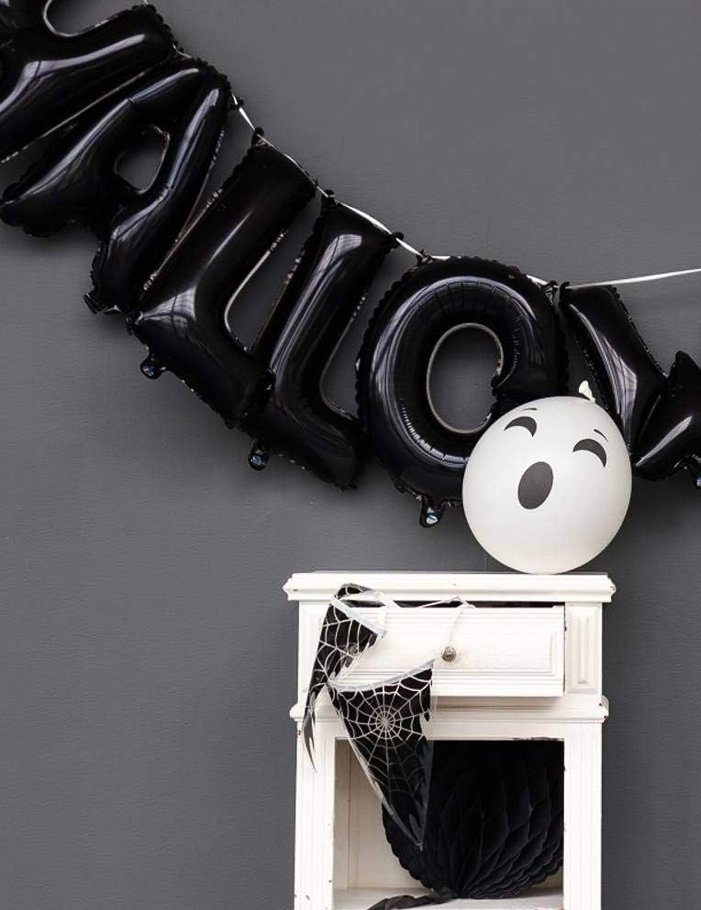 Garland aluminijski baloni Halloween Crna slova 40 cm