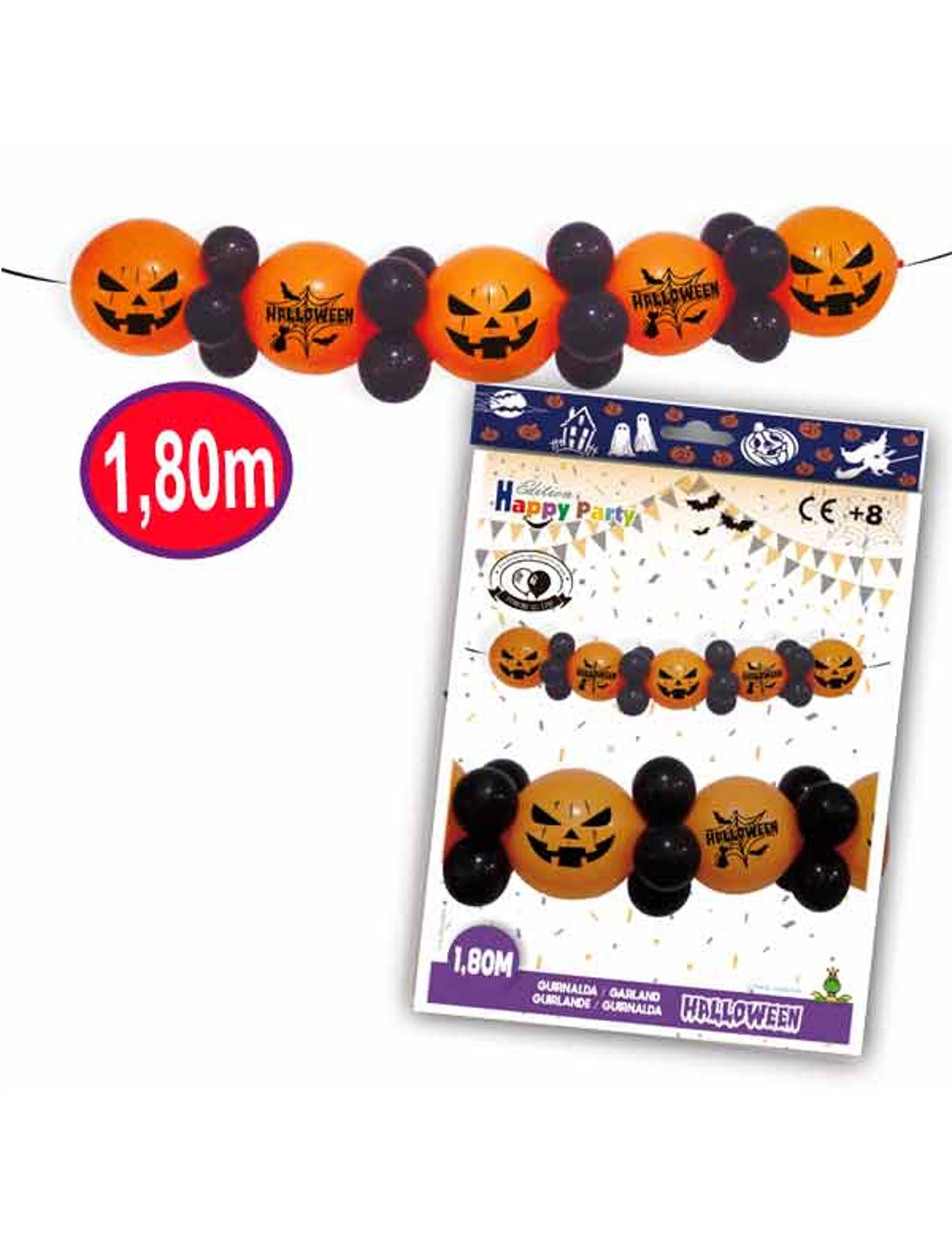 Latex Halloween balon Garland 1,8 m