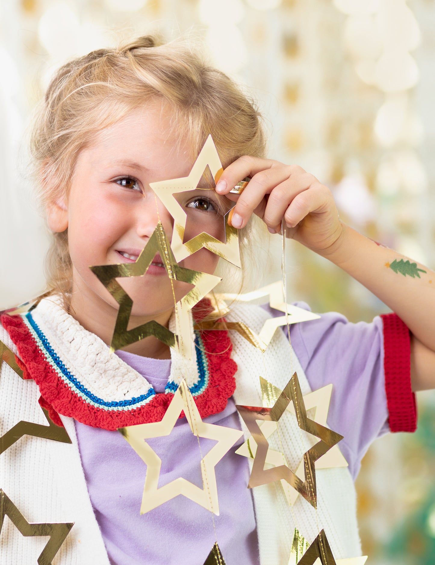 Golden Star Cardboard Garland 3 m