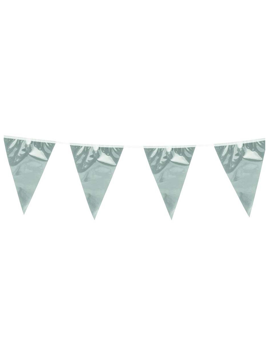 Silver Pennant Garlands 10 m